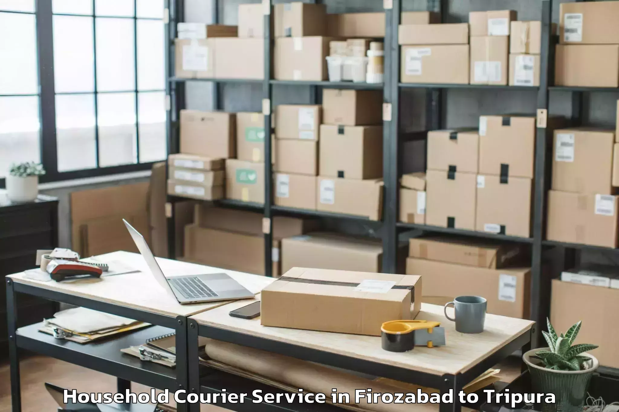 Top Firozabad to Sonamura Household Courier Available